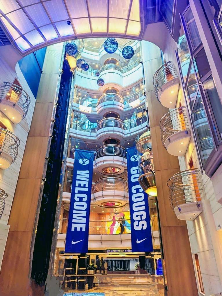Welcome banners on ship Welcome banners on ship